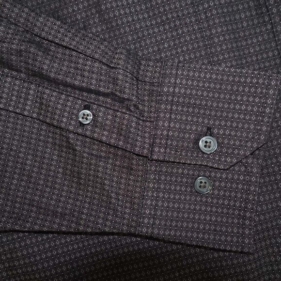 Red X Men's Button Front Shirt Medium NWT Long Sleeves Dark Grey 100% Cotton M - Picture 3 of 7